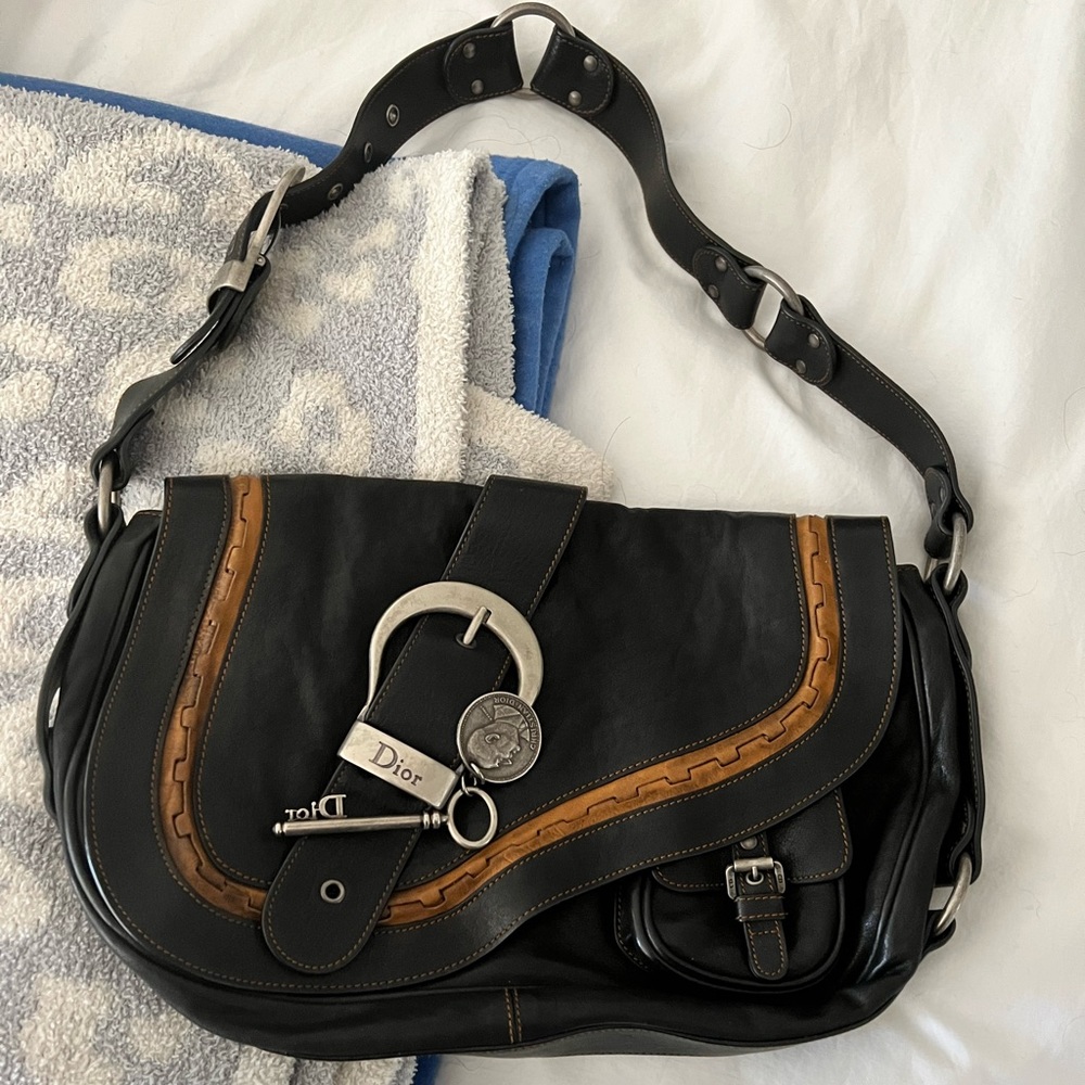 Christian Dior Leather Gaucho Saddle Bag